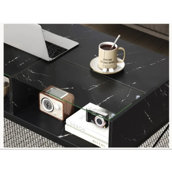 Журнальний стіл Costway Moderne з підсвіткою чорний