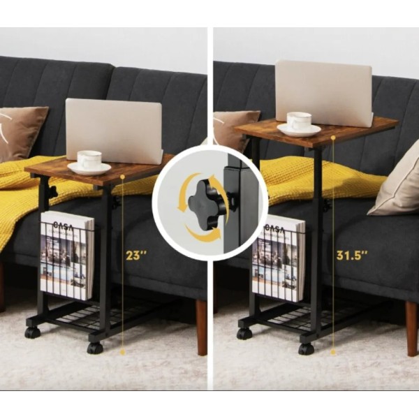 Журнальний столик приставний Costway Dragon з регулюванням висоти в стилі Loft