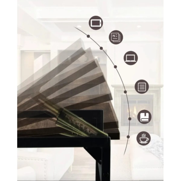 Журнальний столик Costway Allegro з регульованою стільницею в стилі Loft