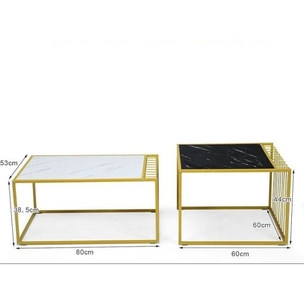 Комплект журнальних столів Costway Scorpion з штучного мармуру