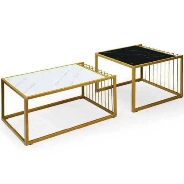 Комплект журнальних столів Costway Scorpion з штучного мармуру