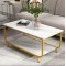 Журнальний стіл Costway Marble двоярусний білий