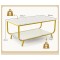 Журнальний стіл Costway Marble двоярусний білий