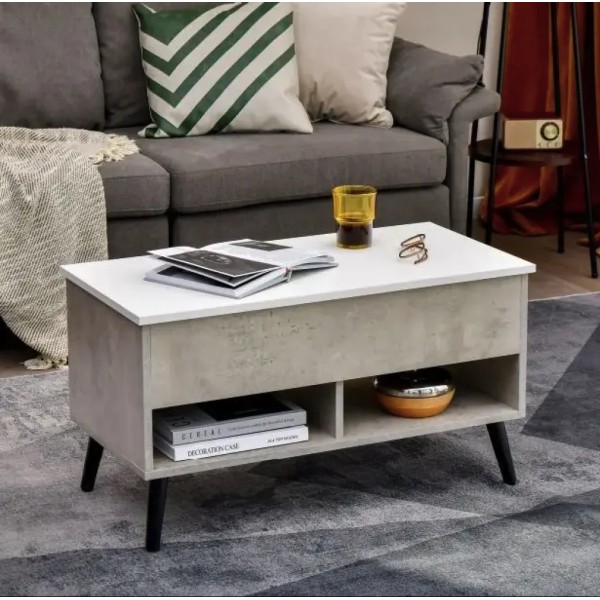 Стіл трансформер Costway Lagom в стилі Loft сірий