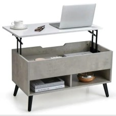 Стіл трансформер Costway Lagom в стилі Loft сірий