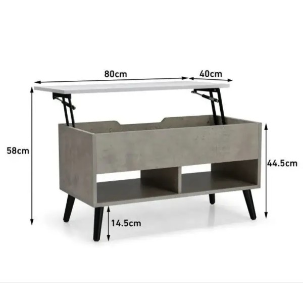 Стіл трансформер Costway Lagom в стилі Loft сірий