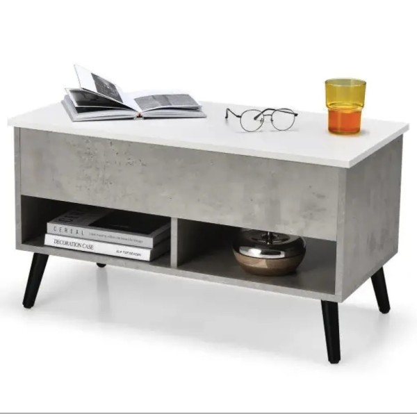 Стіл трансформер Costway Lagom в стилі Loft сірий