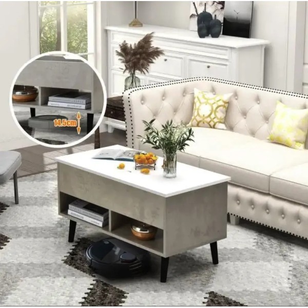 Стіл трансформер Costway Lagom в стилі Loft сірий