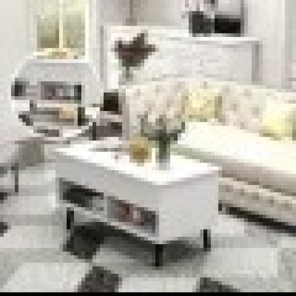 Стіл трансформер Costway Lagom в стилі Loft білий