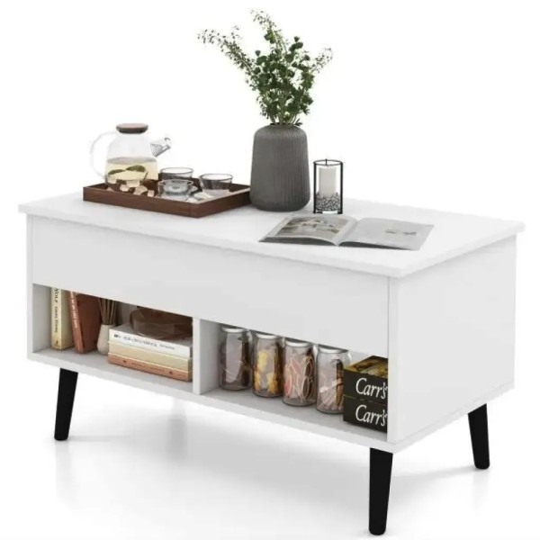 Стіл трансформер Costway Lagom в стилі Loft білий