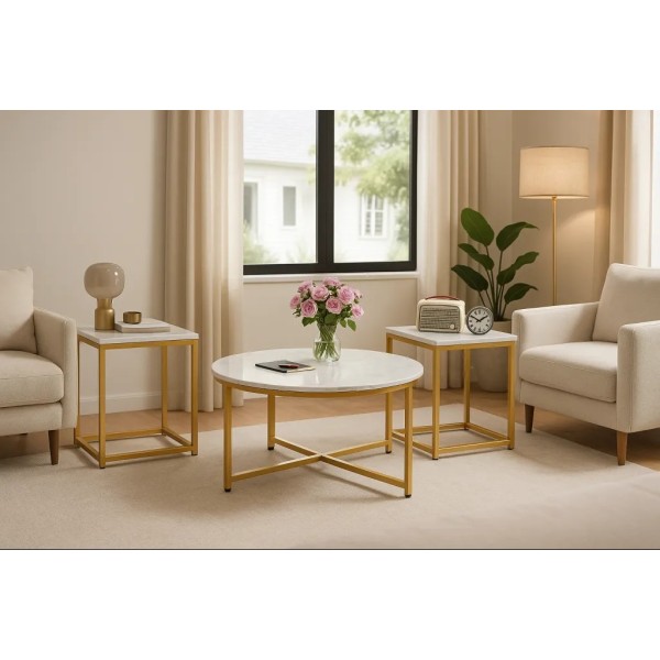 Комплект журнальних столиків Costway Lumen 3 штуки