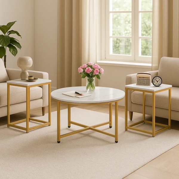 Комплект журнальних столиків Costway Lumen 3 штуки