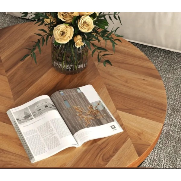 Журнальний столик Costway Leo з металевою основою в стилі Loft