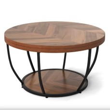 Журнальний столик Costway Leo з металевою основою в стилі Loft