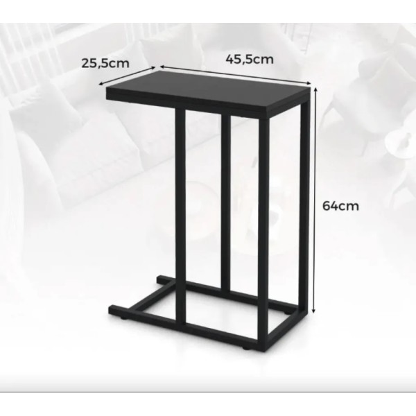 Журнальний столик Costway Vittsjo приставний в стилі Loft чорний