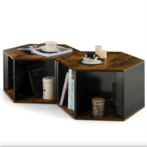 Комплект журнальних столиків Costway Neka шестикутний