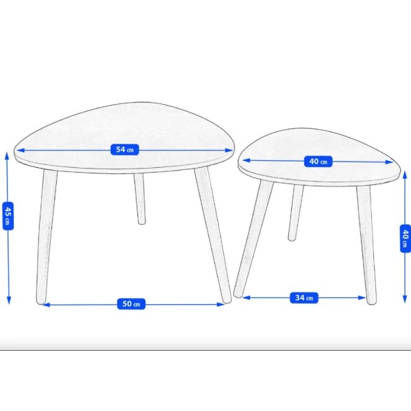 Комплект журнальних столиків Jumi Sinsey коричнево-чорний