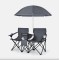 Комплект розкладних стільців Costway Parma з парасолькою сірий