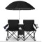 Комплект розкладних стільців Costway Parma з парасолькою чорний
