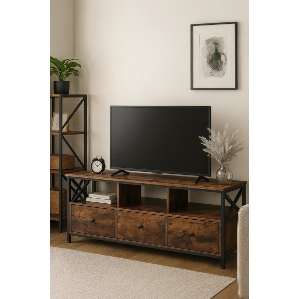 Тумба під телевізор Leobert Kamila в стилі Loft з 3 шухлядами
