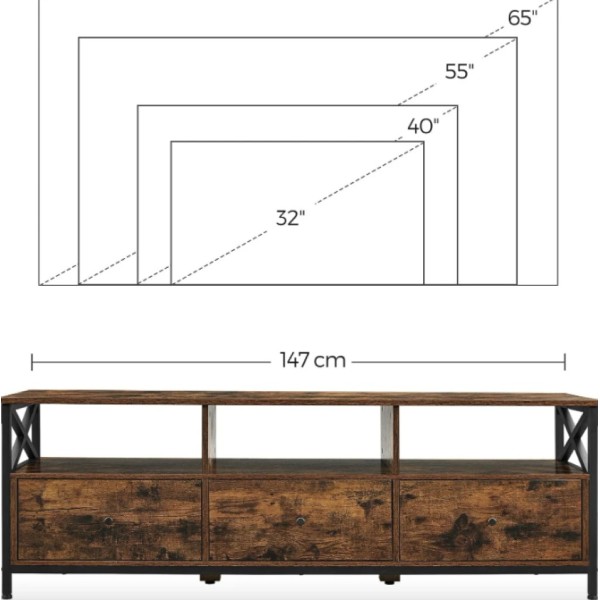 Тумба під телевізор Leobert Kamila в стилі Loft з 3 шухлядами