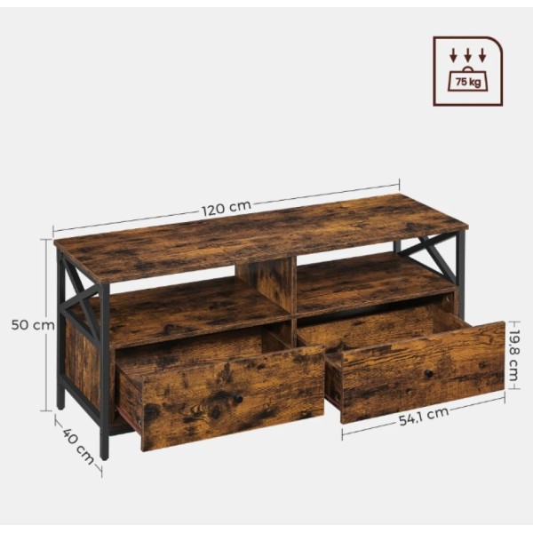 Тумба під телевізор Leobert Kamila в стилі Loft з 2 шухлядами