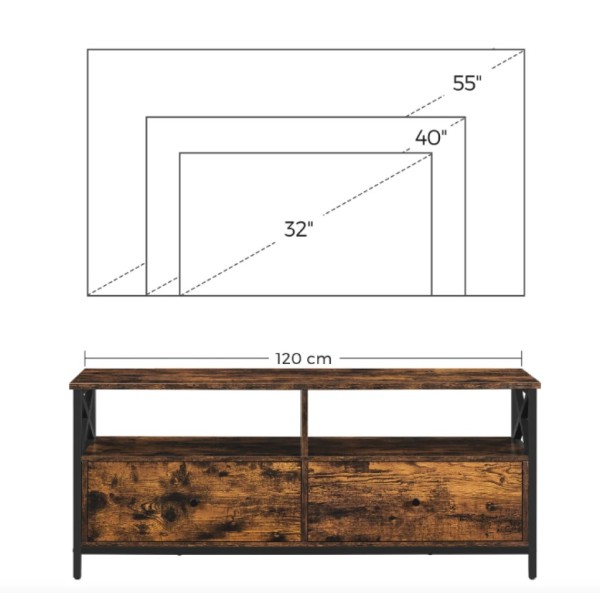 Тумба під телевізор Leobert Kamila в стилі Loft з 2 шухлядами