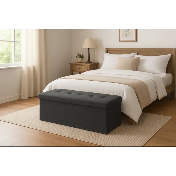 Банкетка-пуф Leobert Kors з місцем зберігання темно-сірий