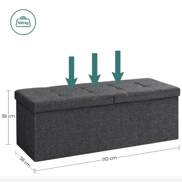Банкетка-пуф Leobert Kors з місцем зберігання темно-сірий