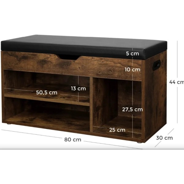 Тумба для взуття Leobert Gerbor з м'яким сидінням в стилі Loft