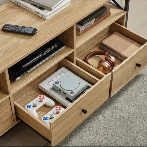 Тумба під телевізор Leobert Kamila в стилі Loft з 3 шухлядами натуральний