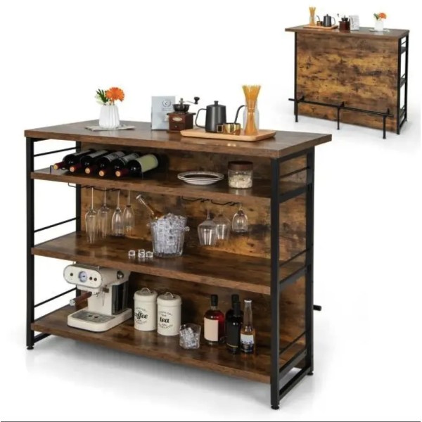Тумба Costway Dent двосторонній домашній бар в стилі Loft