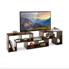 Тумба під телевізор Costway Kotek з полицями коричнева
