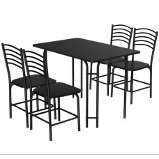 Комплект меблів Costway Katarina стіл і 4 стільці чорний