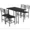 Комплект меблів Costway Katarina стіл і 4 стільці чорний