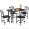 Комплект меблів Costway Katarina стіл і 4 стільці чорний