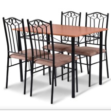 Комплект меблів Costway Sofi стіл і 4 м'яких стільці бежевий