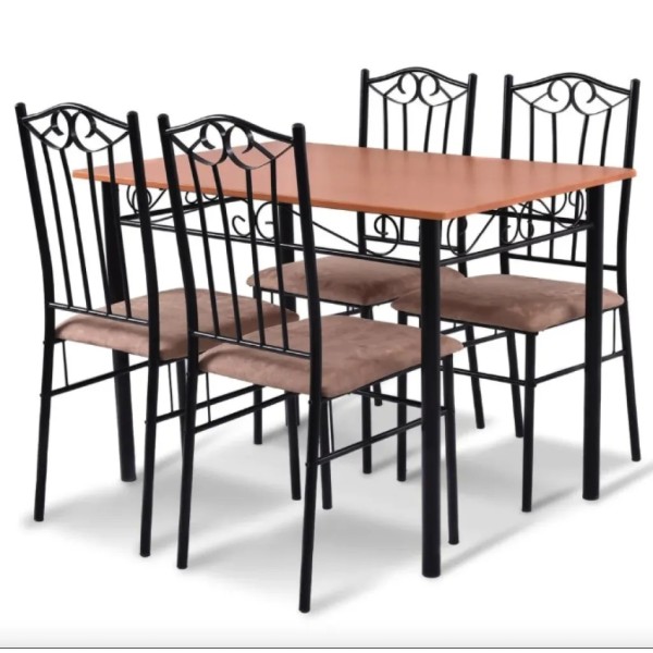 Комплект меблів Costway Sofi стіл і 4 м'яких стільці бежевий