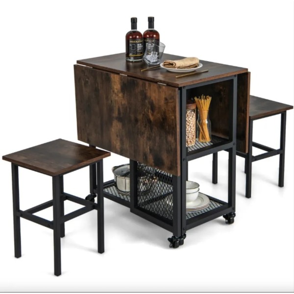 Комплект меблів Costway Design розкладний стіл з стільцями в стилі Loft