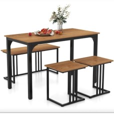 Комплект Costway Decima обідній стіл зі стільцями в стилі Loft натуральний