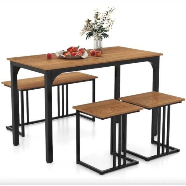 Комплект Costway Decima обідній стіл зі стільцями в стилі Loft натуральний