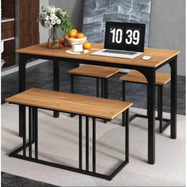 Комплект Costway Decima обідній стіл зі стільцями в стилі Loft натуральний