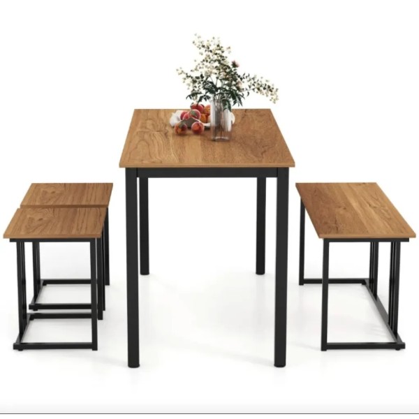 Комплект Costway Decima обідній стіл зі стільцями в стилі Loft натуральний