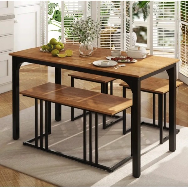 Комплект Costway Decima обідній стіл зі стільцями в стилі Loft натуральний
