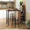Барний стіл з стільцями Costway Bistro з тримачем винних келихів коричневий