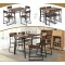 Комплект меблів Costway Merax обідній стіл з стільцями в стилі Loft коричневий