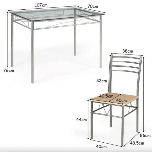 Комплект меблів Costway Corners обідній стіл з стільцями