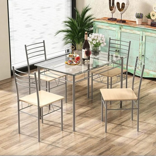 Комплект меблів Costway Corners обідній стіл з стільцями