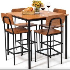 Комплект меблів Costway Karen барний стіл з стільцями