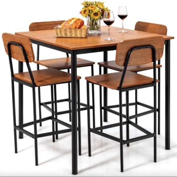 Комплект меблів Costway Karen барний стіл з стільцями